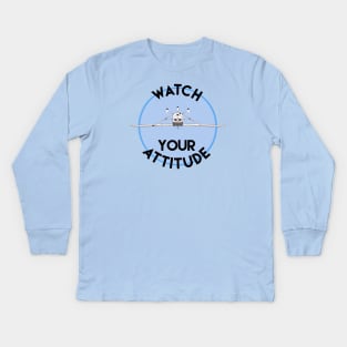 Watch Your Attitude - Inverted Cessna 172 Kids Long Sleeve T-Shirt